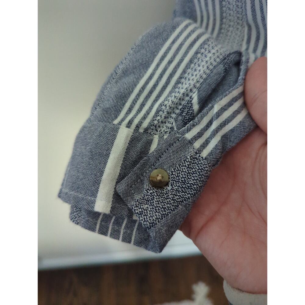 Maeve Anthropologie Blue Stripe Button Down Shirt - Picture 5 of 5